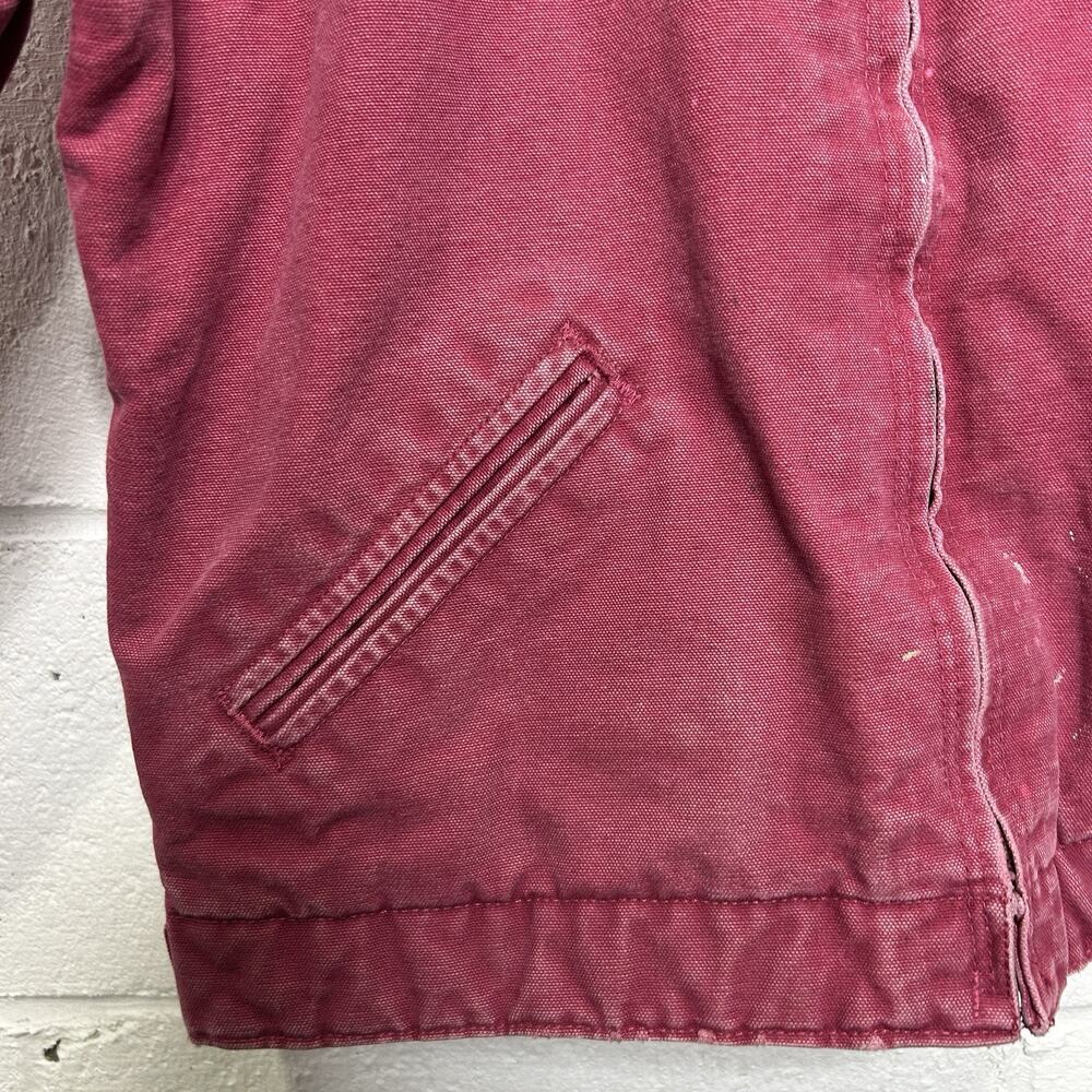 Y2K Carhartt Sherpa-Lined Detroit Jacket “Raspberry” WJ097 - Picture 5 of 16